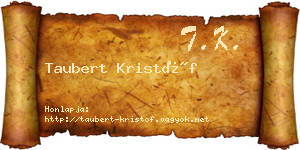 Taubert Kristóf névjegykártya